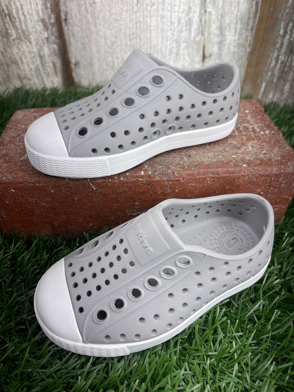 Native Jefferson Gray Unisex Slip On Toddler Shoes C5